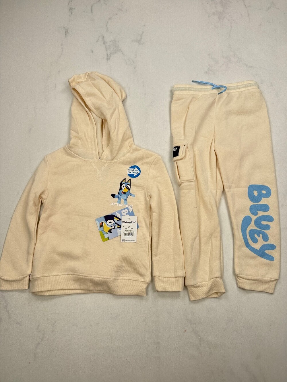 Bluey Bluey Hoodie Tracksuits Cream Modern Graphic Bundle of 2 - Boys 4T